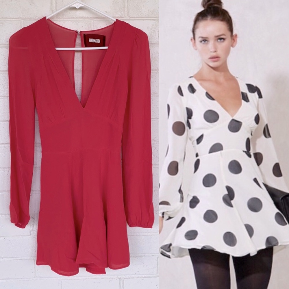 Reformation Poppy Red Mini Dress XS